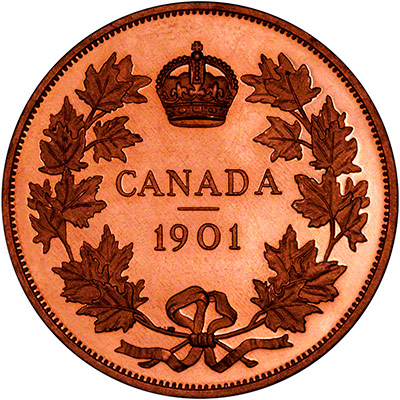 Reverse of 1901 Canada Retro Pattern Copper Coin Medallion