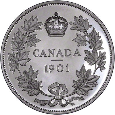 Reverse of 1901 Canada Retro Pattern Silver Coin Medallion