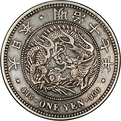 Obverse of 1901 Japan One Yen 