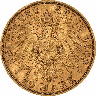 Reverse of 1903 Sachsen 20 Marks