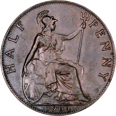 Reverse of 1904 Half Penny