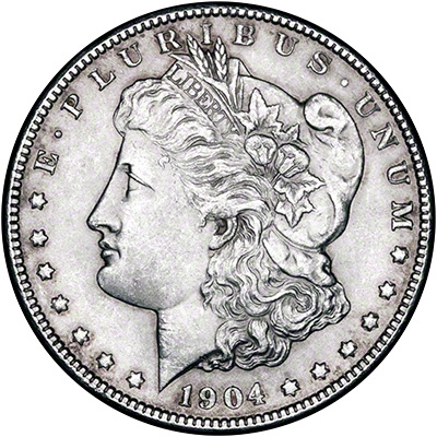 Obverse of 1904 - O American Morgan Type Silver Dollar