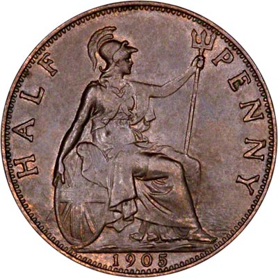 Reverse of 1905 Half Penny