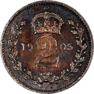 Reverse of 1905 Maundy Twopence