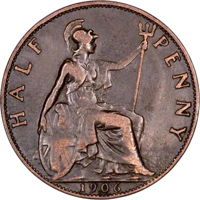 Reverse of 1906 Half Penny
