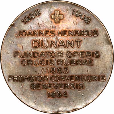 Reverse of 1908 Dunant Medallion