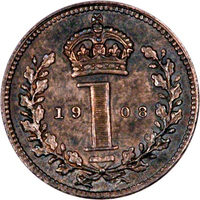 Reverse of 1908 Maundy Penny