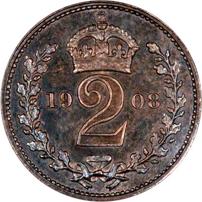 Reverse of 1908 Maundy Twopence