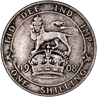 Reverse of 1908 Shilling