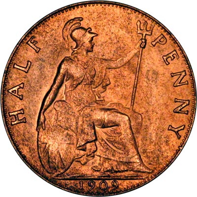 Reverse of 1909 Half Penny
