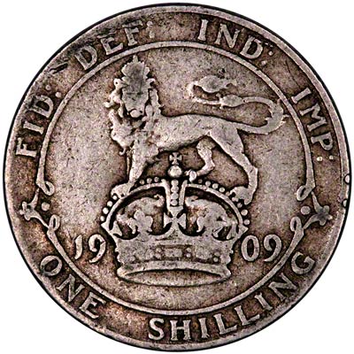 Reverse of 1909 Shilling