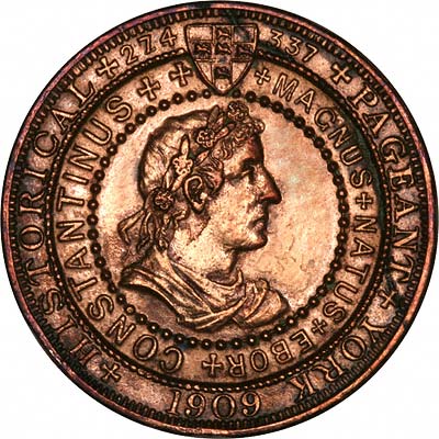 Obverse of 1909 York Historical Pageant Medallion