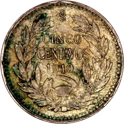 Reverse of 1910 Chile 5 Centavos