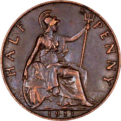 Reverse of 1911 Half Penny