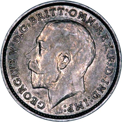 Obverse of 1912 Maundy Threepence