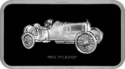 1913 Peugeot on Obverse of Silver Ingot