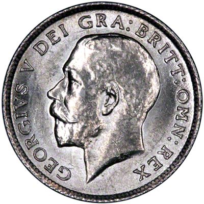 Obverse of 1913 Silver Threepence