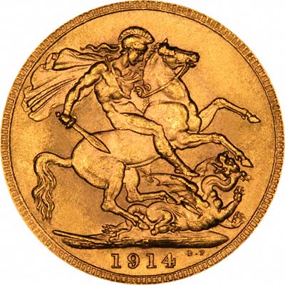 Reverse of 1914 Gold Sovereign