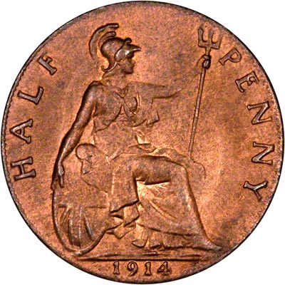 Reverse of 1914 Half Penny