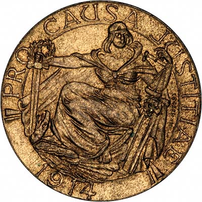 Obverse of 1914 World War I Medallion