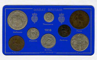Obverse of 1916 Selected Coin Set in Presentation Card
