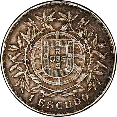 Reverse of Portuguese 1916 Silver Escudo
