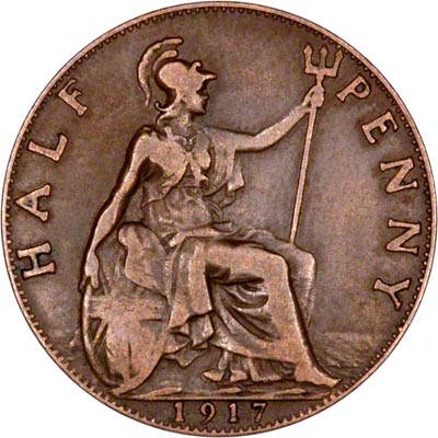 Reverse of 1917 Half Penny