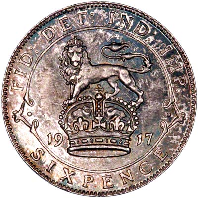 Reverse of 1911 Sixpence