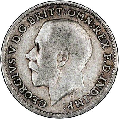 Obverse of 1917 Silver Threepence
