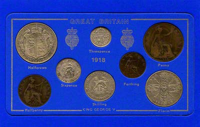 Obverse of 1918 Selected Coin Set in Presentation Card