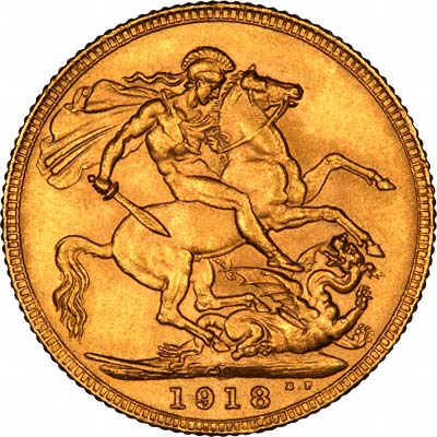 Reverse of 1918 Sovereign