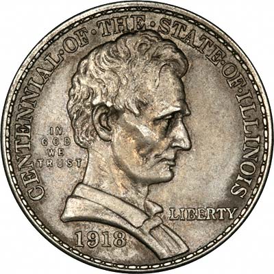 Obverse of 1918 Illinois Half Dollar