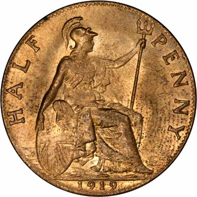 Reverse of 1919 Half Penny