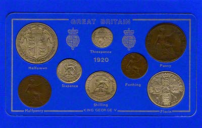 Obverse of 1920 Selected Coin Set in Presentation Card