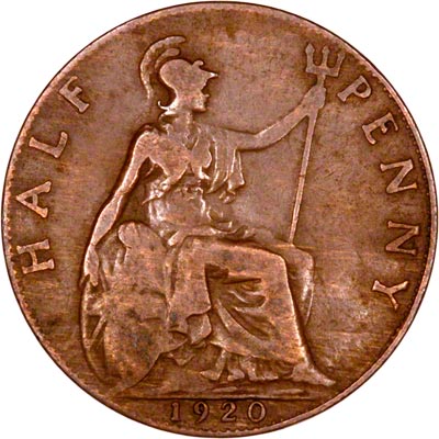 Reverse of 1920 Half Penny