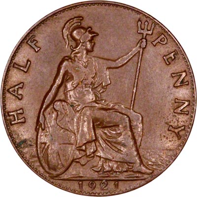 Reverse of 1921 Half Penny