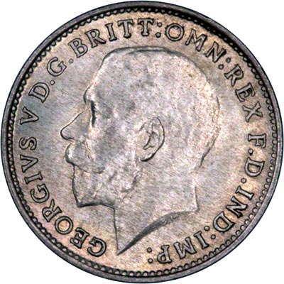 Obverse of 1921 Maundy Threepence