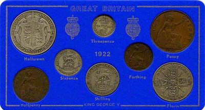 Obverse of 1922 Selected Coin Set in Presentation Card