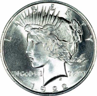 USA 1922 Silver 'Peace' Dollar
