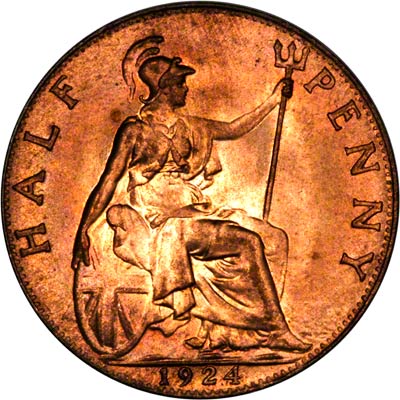 Reverse of 1924 Half Penny