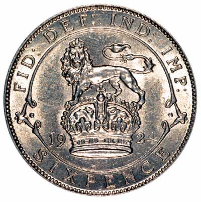 Reverse of 1924 Sixpence