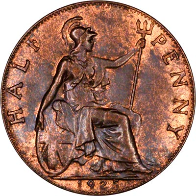 Reverse of 1925 Half Penny