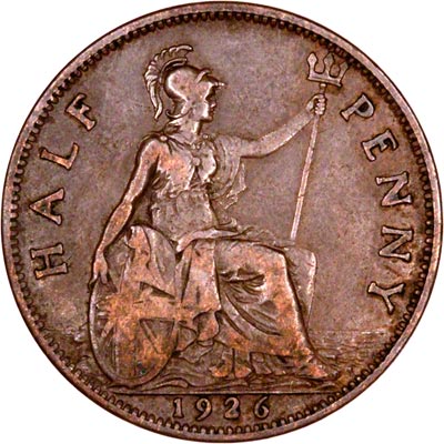 Reverse of 1926 Half Penny