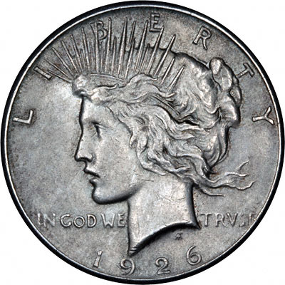 Obverse of 1926 American Peace Type Silver Dollar