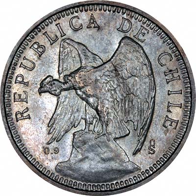Obverse of 1927 Chilean 5 Peso