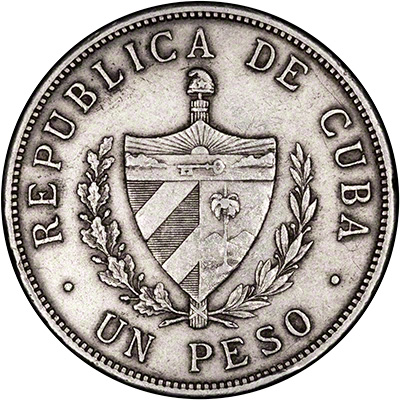 Obverse of 1933 Cuban Peso