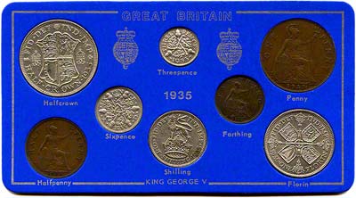 Obverse of 1935 Coin Set in Presentation Card