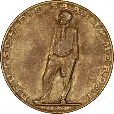 Obverse of 1935 Saar Recovery Medallion