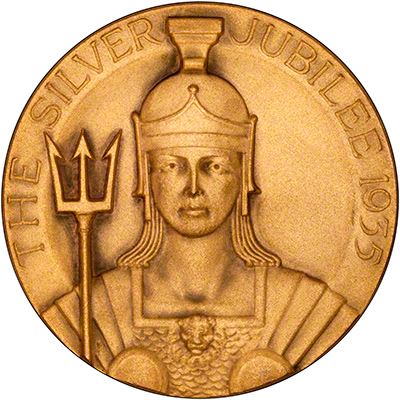 Reverse of 1935 Silver Jubilee Bronze Medallion