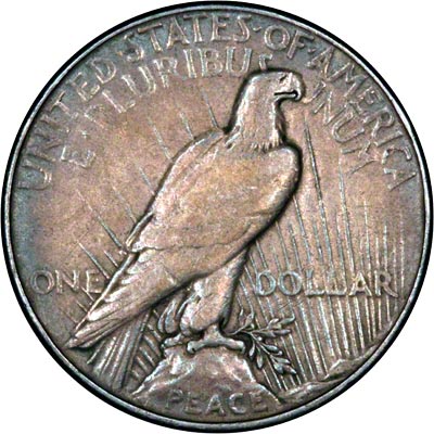Reverse of 1935 American Peace Type Silver Dollar